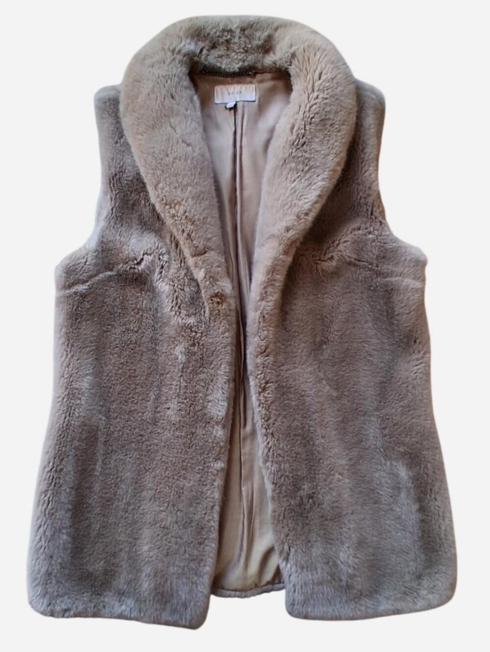 Plush Faux Fur Vest - Taupe